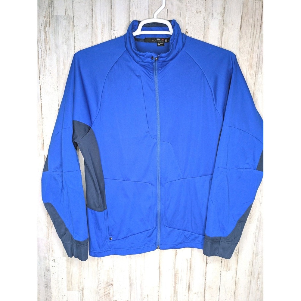 RLX Ralph Lauren Men's Full Zip Jacket Size‎ Large Performance Blue Zip Pockets